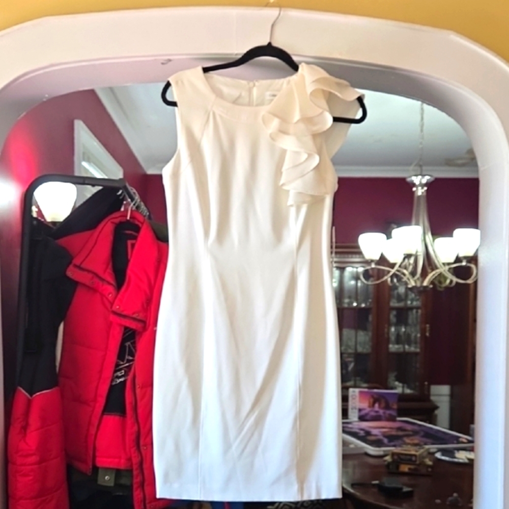 Elegant White Ruffled Dress
